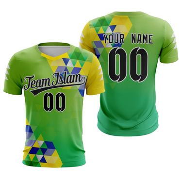Muslim Heroes Edition Green Black Breathable Sport Soccer Tops Jersey