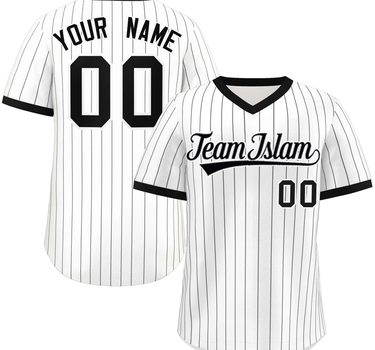 WHITE BLACK STRIPE FASHION AUTHENTIC PULLOVER BASEBALL JERSEY