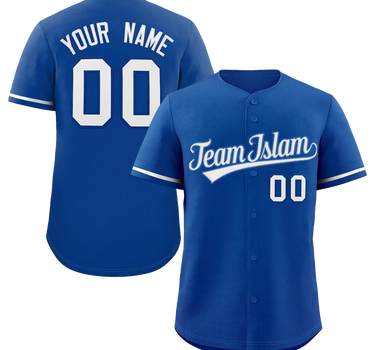 Muslim Heroes Edition Royal White Classic Style Authentic Baseball Jersey