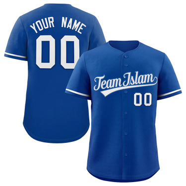 Muslim Heroes Edition Royal White Classic Style Authentic Baseball Jersey