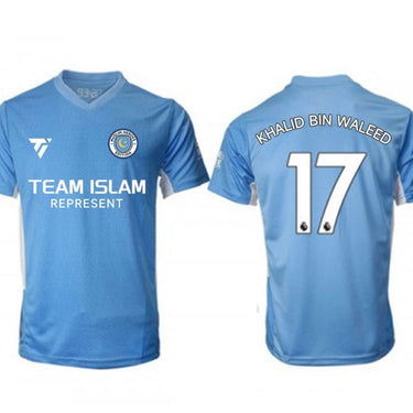 Muslim Heroes Edition Blue Breathable Sport Soccer Tops Jersey