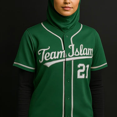 Muslim Heroes Edition Kelly Green White-Gray Classic Style Authentic Baseball Jersey