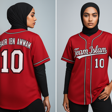 Muslim Heroes Edition Red White-Royal Classic Style Authentic Baseball Jersey