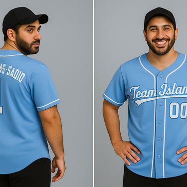Muslim Heroes Edition Light Blue White-Royal Classic Style Authentic Baseball Jersey