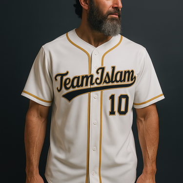 Muslim Heroes Edition White Black-Old Gold Classic Style Authentic Baseball Jersey