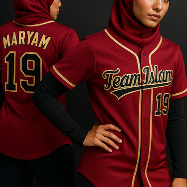 Muslim Heroes Edition Crimson Black-Gold Classic Style Authentic Baseball Jersey