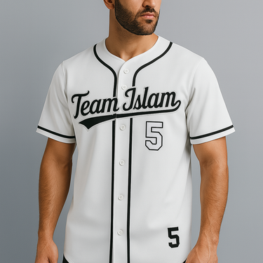 Muslim Heroes Edition White Gray-Black Classic Style Authentic Baseball Jersey