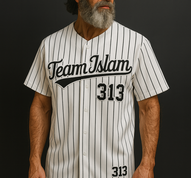 Muslim Heroes Edition PINSTRIPE BASEBALL JERSEY BUTTON DOWN SHIRT