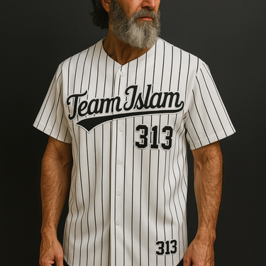 Muslim Heroes Edition PINSTRIPE BASEBALL JERSEY BUTTON DOWN SHIRT