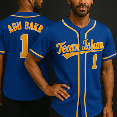 Muslim Heroes Edition Royal Yellow-White Classic Style Authentic Baseball Jersey