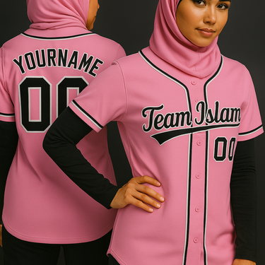 Muslim Heroes Edition Pink Black-White Classic Style Authentic Baseball Jersey For Women