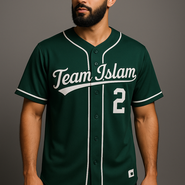 Muslim Heroes Edition Green White-Black Classic Style Authentic Baseball Jersey