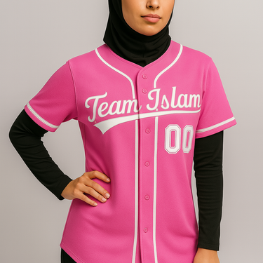 Muslim Heroes Edition Pink White-Pink Classic Style Authentic Baseball Jersey