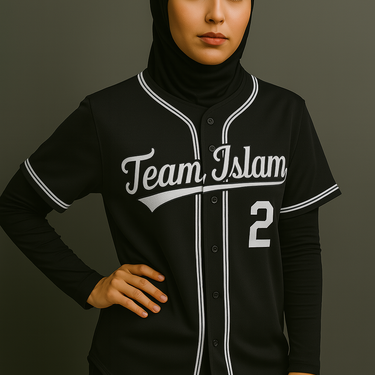 Muslim Heroes Edition Black White Classic Style Authentic Baseball Jersey