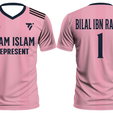 Muslim Heroes Edition Pink Black Sport Soccer Tops Jersey