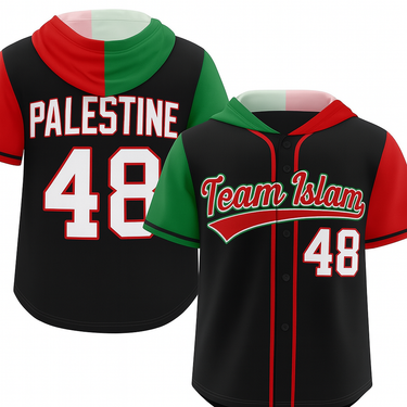 PALESTINE REP HOODIE BASEBALL JERSEY