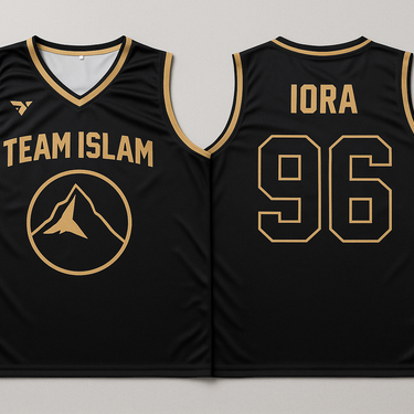 Muslim Heroes Edition Ghare-Hira Black and Gold Basketball Jersey