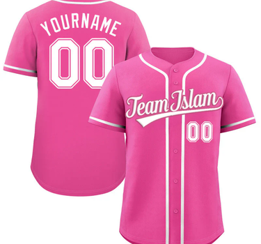 Muslim Heroes Edition Pink White-Pink Classic Style Authentic Baseball Jersey