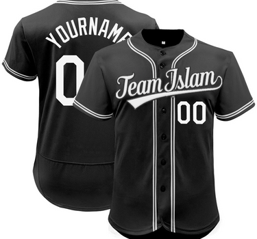 Muslim Heroes Edition Black White Classic Style Authentic Baseball Jersey