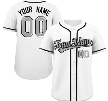 Muslim Heroes Edition White Gray-Black Classic Style Authentic Baseball Jersey