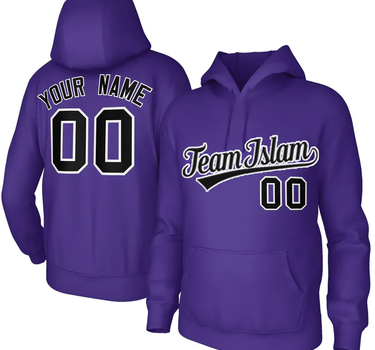 Muslim Heroes Edition Classic Style Hoodie Athletic Pullover Purple Sweatshirt