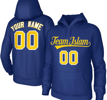 TEAM ISLAM Royal White-Yellow Classic Style Sweatshirts Uniform Pullover Hoodie