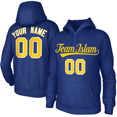 TEAM ISLAM Royal White-Yellow Classic Style Sweatshirts Uniform Pullover Hoodie
