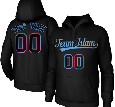 Muslim Heroes Edition Black Light Blue-Red Classic Style Sweatshirts Uniform Pullover Hoodie