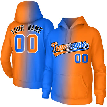 Muslim Heroes Edition Stitched Orange Gradient Fashion Sports Pullover Sweatshirt Hoodie
