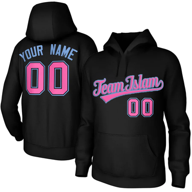 Muslim Heroes Edition Black-Light Blue-Pink Classic Style Personalized Uniform Pullover Hoodie