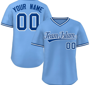 LIGHT BLUE ROYAL-WHITE CLASSIC STYLE OUTDOOR AUTHENTIC PULLOVER BASEBALL JERSEY