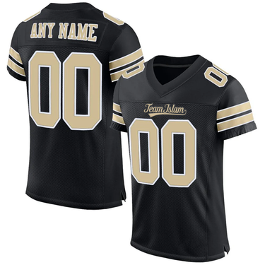 Muslim Heroes Edition BLACK VEGAS GOLD-WHITE CLASSIC STYLE MESH AUTHENTIC FOOTBALL JERSEY