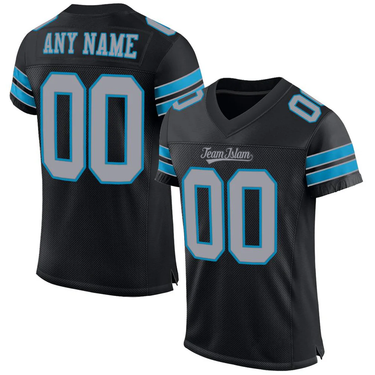 Muslim Heroes Edition BLACK LIGHT GRAY-PANTHER BLUE CLASSIC STYLE MESH AUTHENTIC FOOTBALL JERSEY