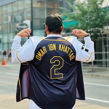 Muslim Heroes Edition BLACK GOLD RAGLAN SLEEVES AUTHENTIC BASEBALL JERSEY