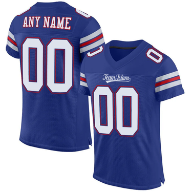 Muslim Heroes Edition ROYAL WHITE-RED CLASSIC STYLE MESH AUTHENTIC FOOTBALL JERSEY
