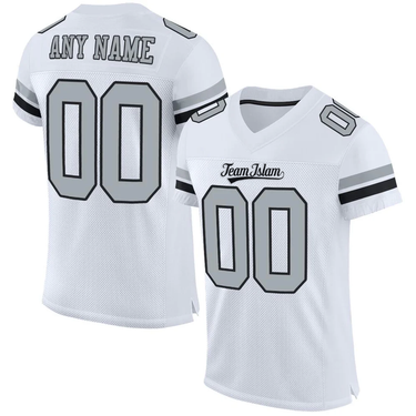 Muslim Heroes Edition WHITE SILVER-BLACK CLASSIC STYLE MESH AUTHENTIC FOOTBALL JERSEY